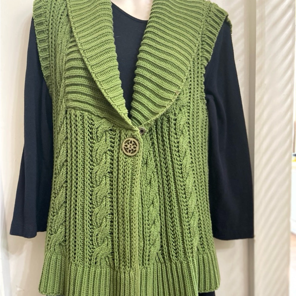 - Charter Club Green Sleeveless Sweater or Vest Size L-XL