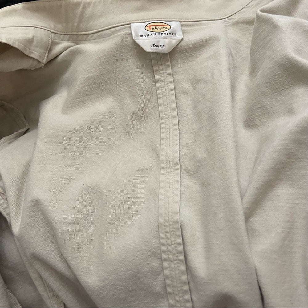 Talbots Woman Petites Beige Cotton Military Jacket - Size M-L