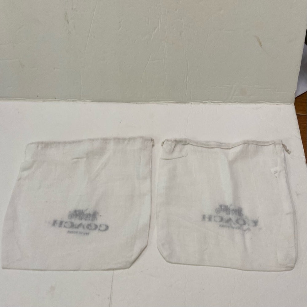 Lot of 2 Coach White Wallet Dust Bag 8in x 8in