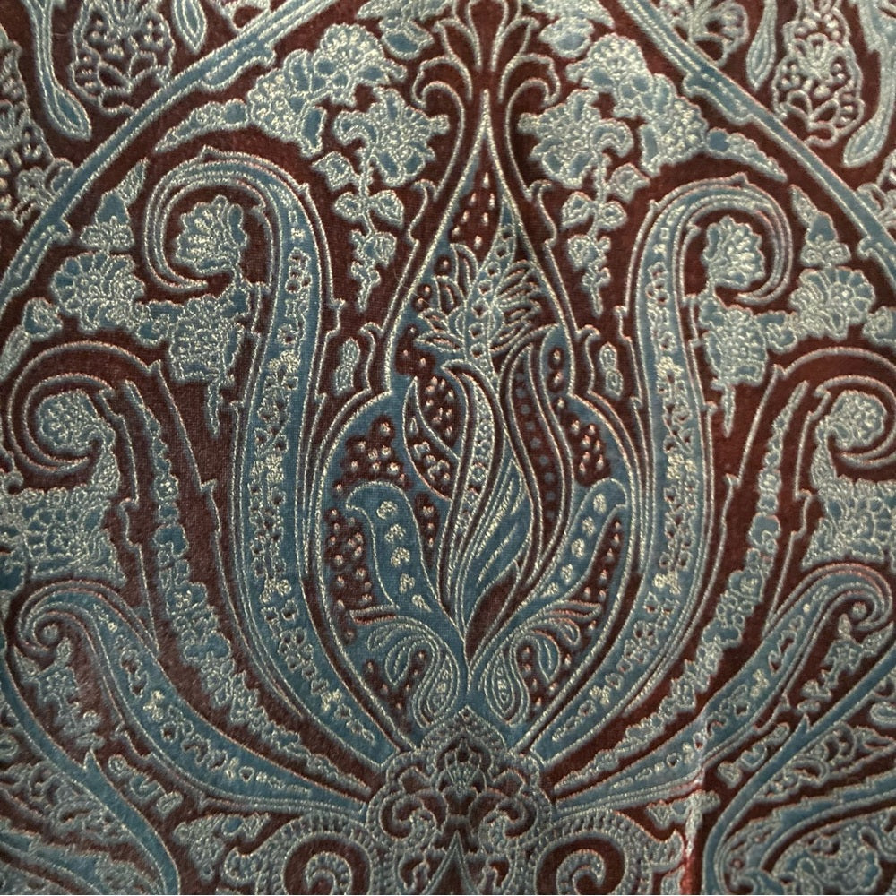 Cold Water Creek Blue-Burgundy Paisley Velvet Cost-Jacket - L