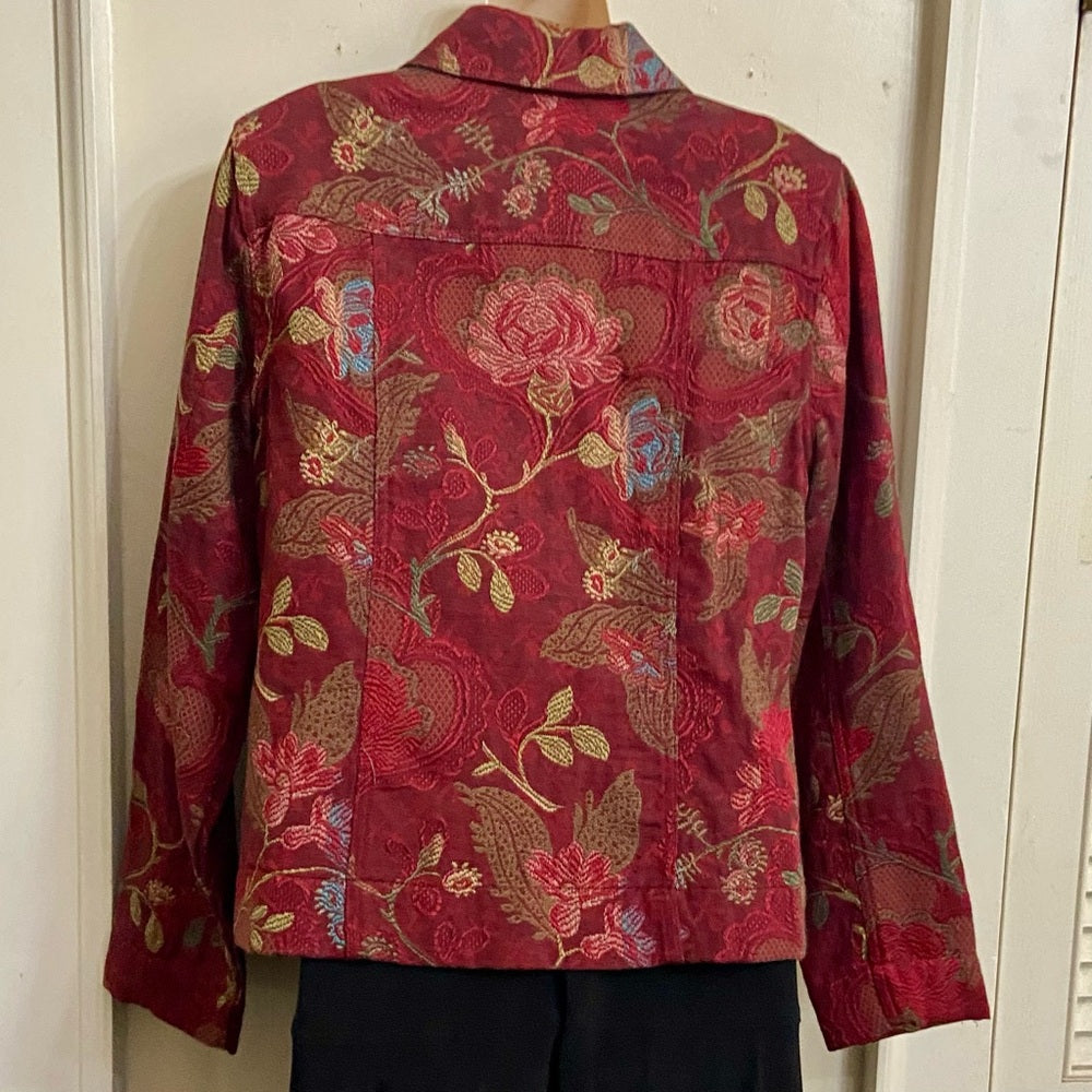 Christopher Banks Burgundy Tapestry Coat- Jacket - M