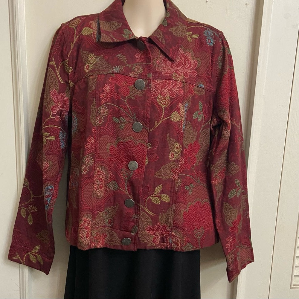 Christopher Banks Burgundy Tapestry Coat- Jacket - M