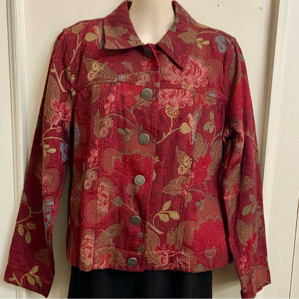 Christopher Banks Burgundy Tapestry Coat- Jacket - M