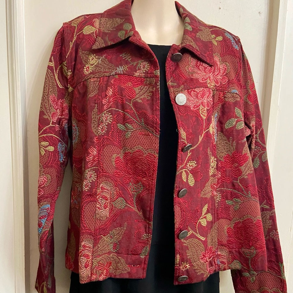 Christopher Banks Burgundy Tapestry Coat- Jacket - M