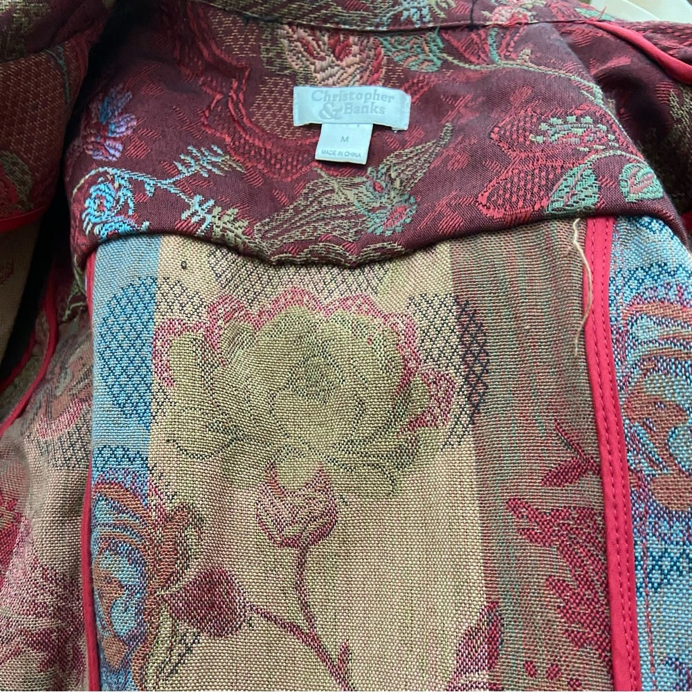 Christopher Banks Burgundy Tapestry Coat- Jacket - M