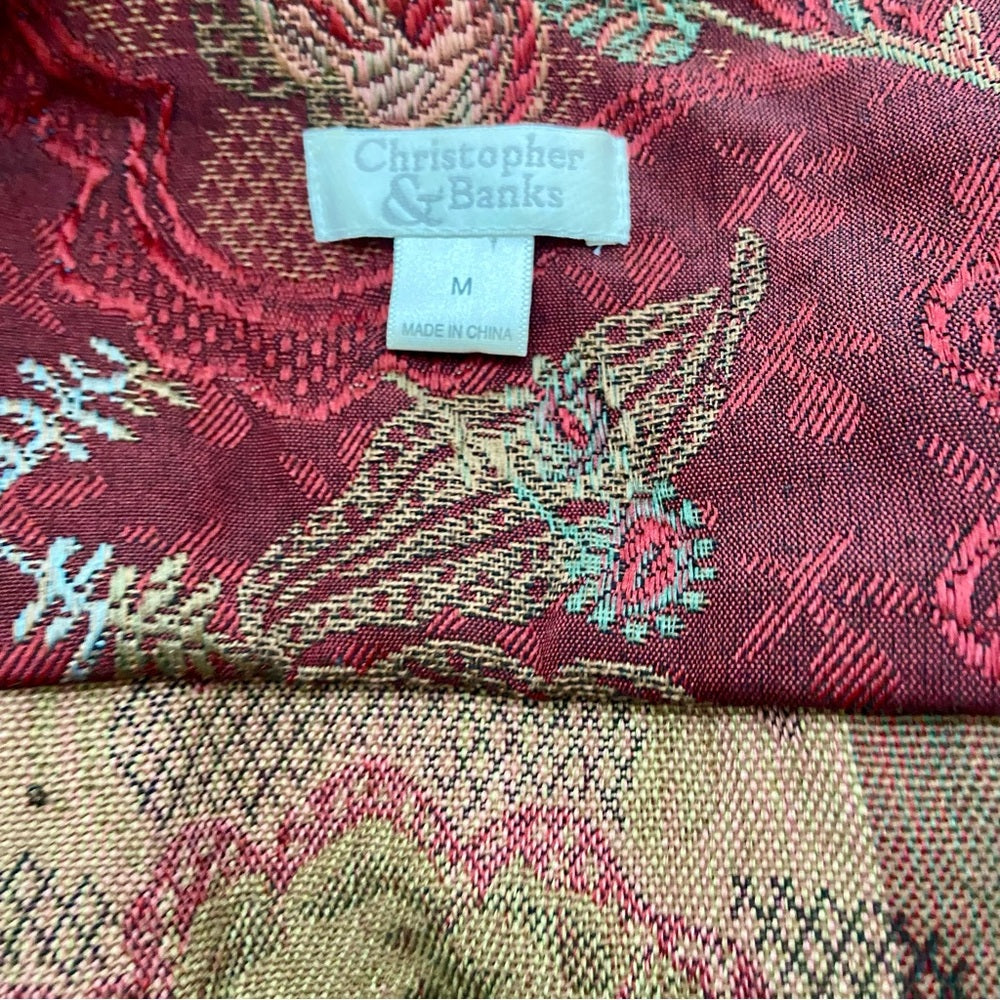 Christopher Banks Burgundy Tapestry Coat- Jacket - M