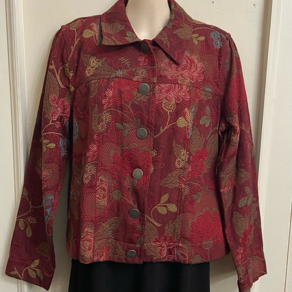 Christopher Banks Burgundy Tapestry Coat- Jacket - M
