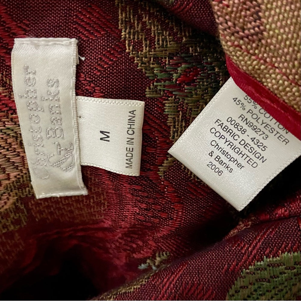 Christopher Banks Burgundy Tapestry Coat- Jacket - M