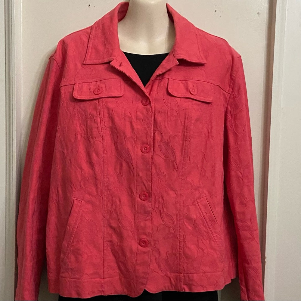 Croft and Barrow Fuchsia -Tangerine Coat-Jacket - Size XL