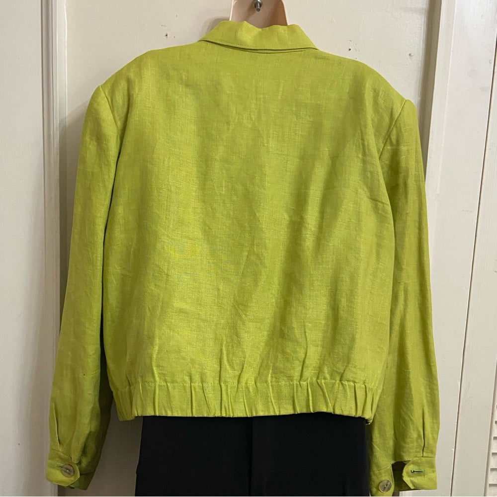International Scene Apple Green Linen Coat- Jacket - L-XL
