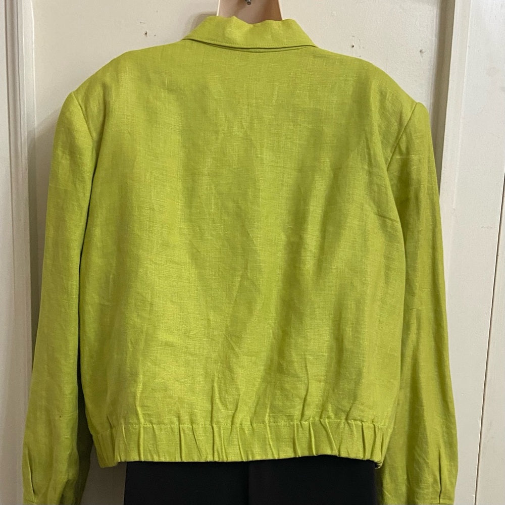International Scene Apple Green Linen Coat- Jacket - L-XL