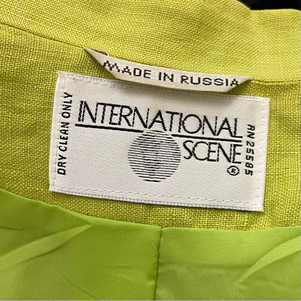 International Scene Apple Green Linen Coat- Jacket - L-XL