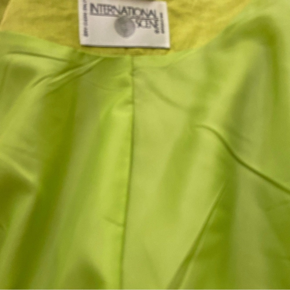 International Scene Apple Green Linen Coat- Jacket - L-XL