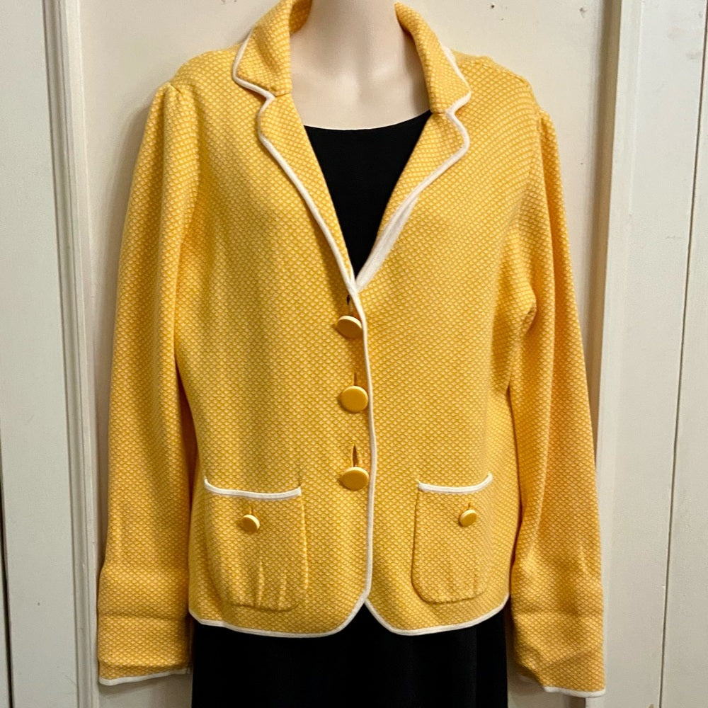 Halogen Yellow Polka Dot Coat- Jacket - XL