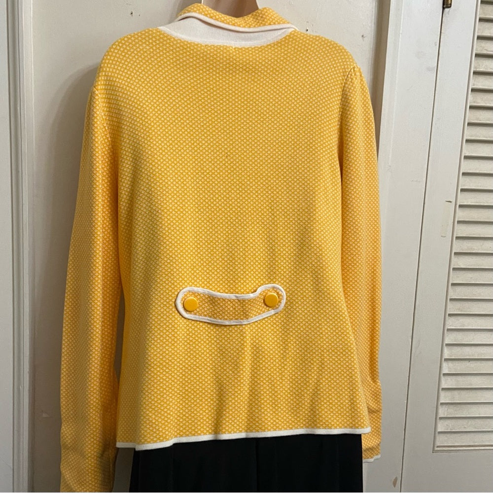 Halogen Yellow Polka Dot Coat- Jacket - XL