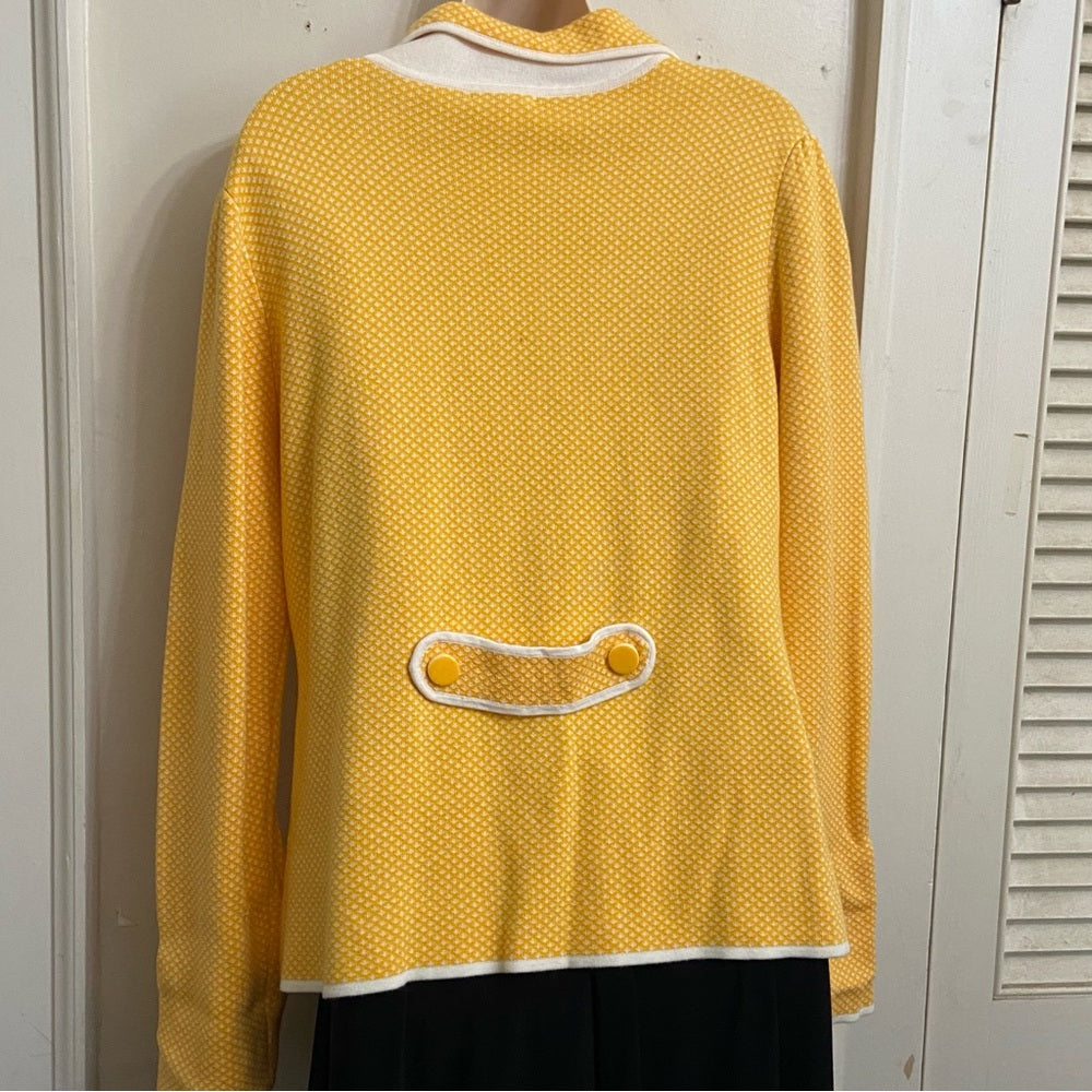 Halogen Yellow Polka Dot Coat- Jacket - XL