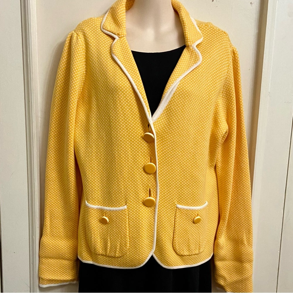 Halogen Yellow Polka Dot Coat- Jacket - XL