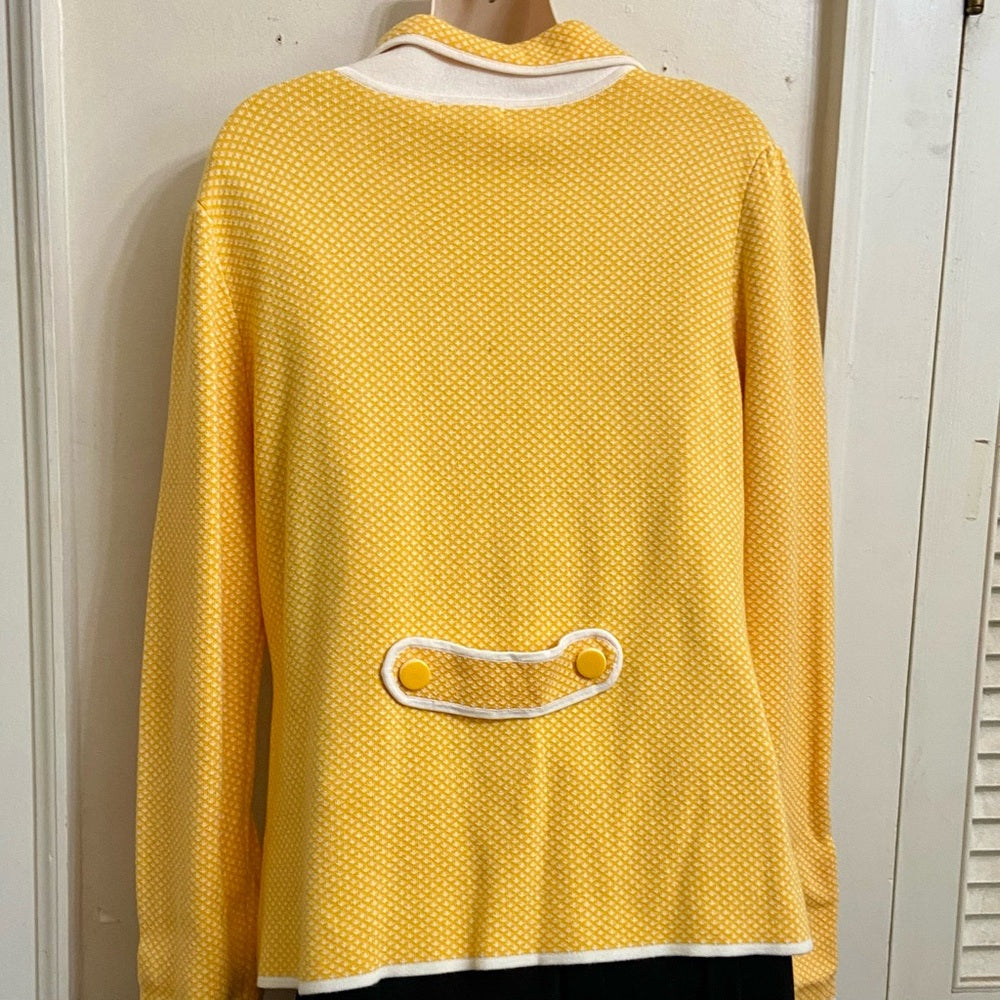Halogen Yellow Polka Dot Coat- Jacket - XL