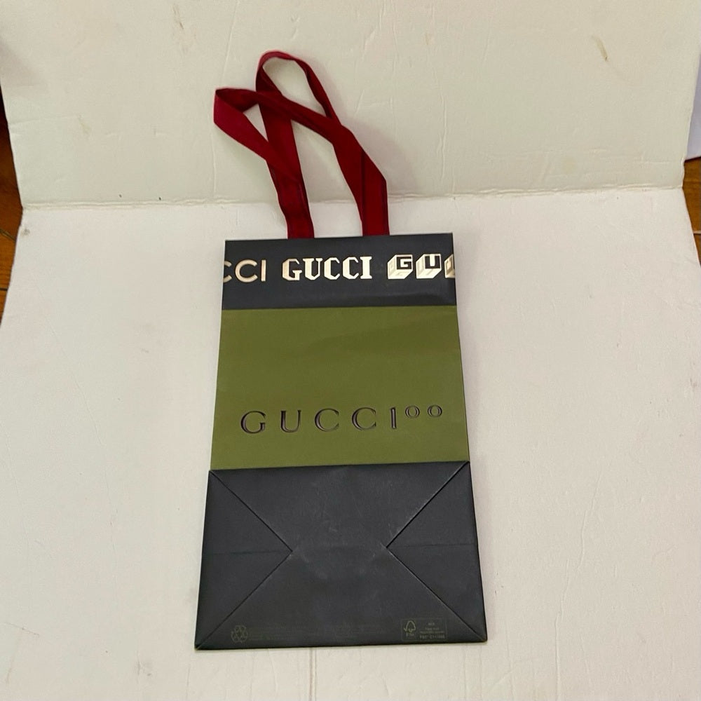 Lot of 2 Gucci Green and Black Gift Bags