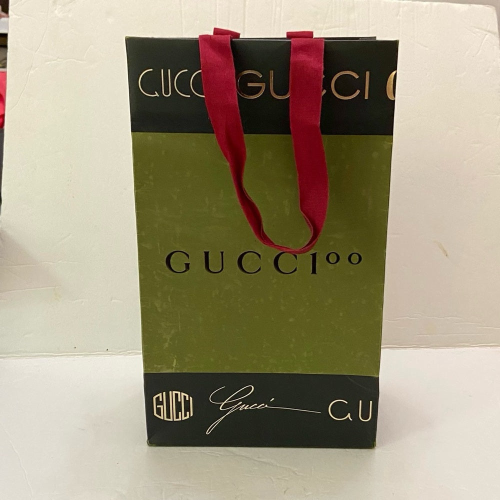 Lot of 2 Gucci Green and Black Gift Bags