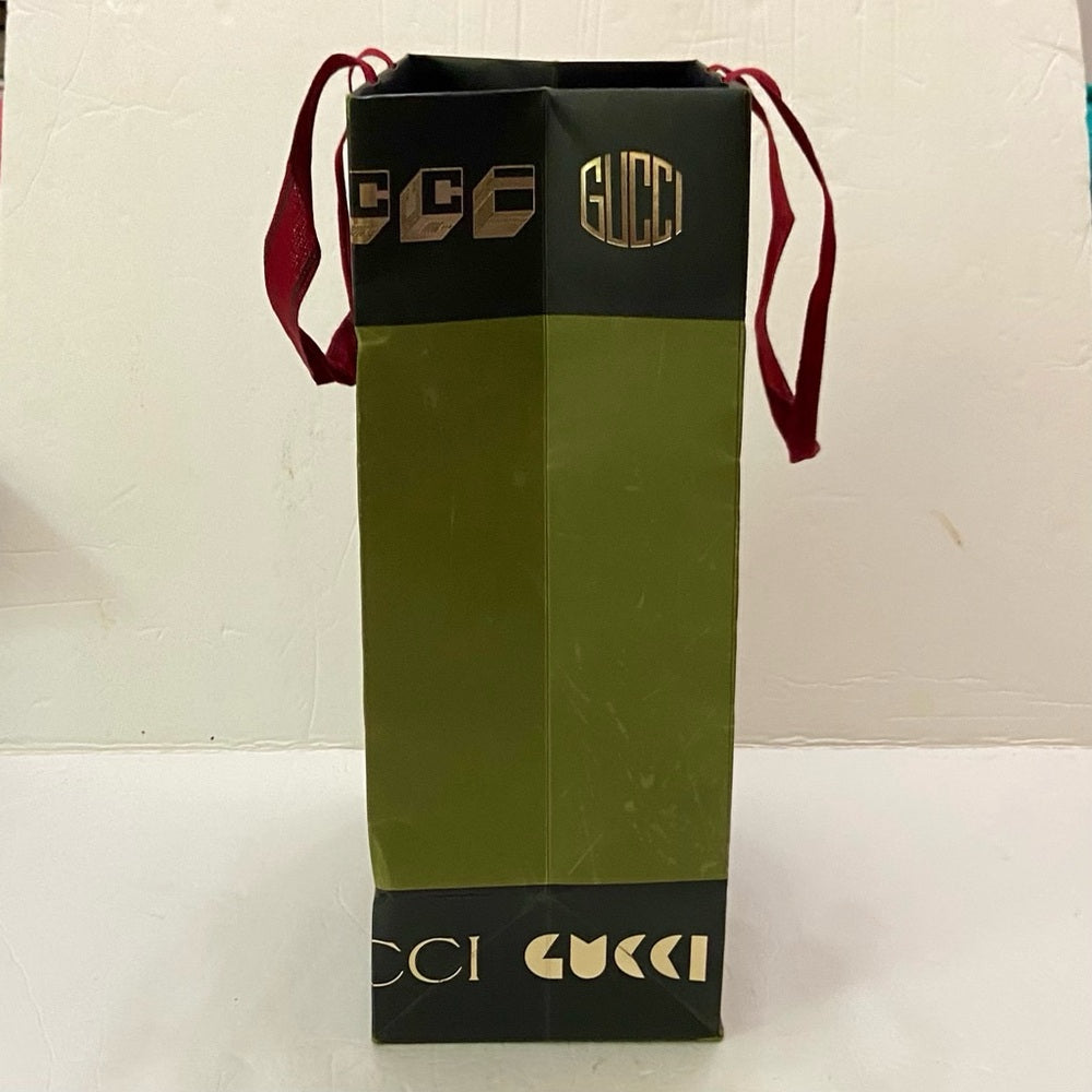 Lot of 2 Gucci Green and Black Gift Bags