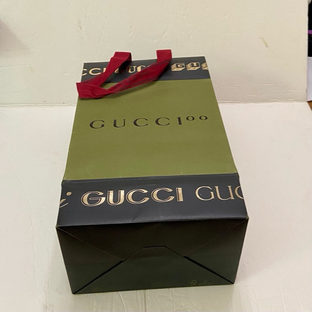 Lot of 2 Gucci Green and Black Gift Bags