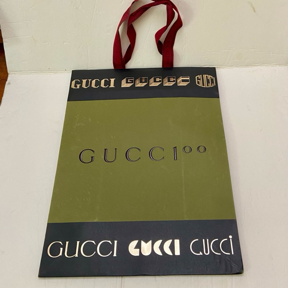 Lot of 2 Gucci Green and Black Gift Bags