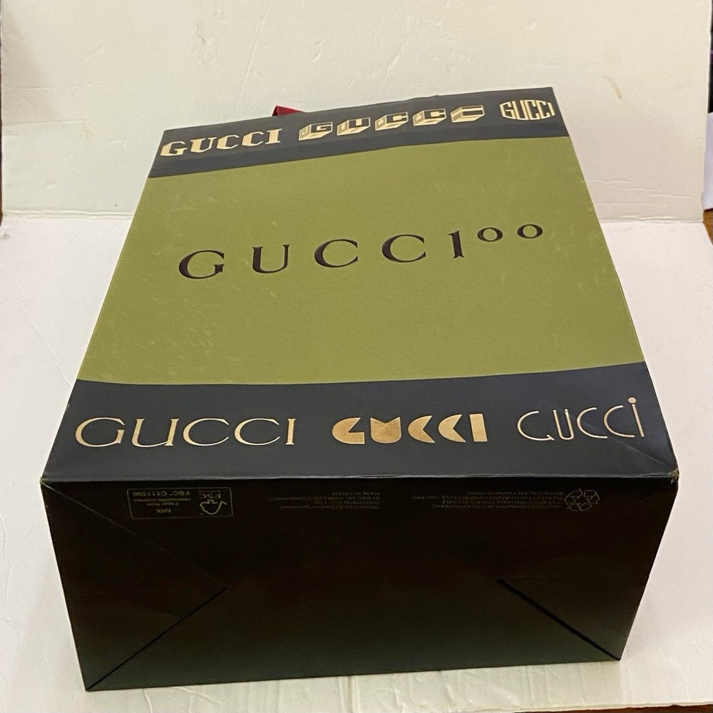 Lot of 2 Gucci Green and Black Gift Bags