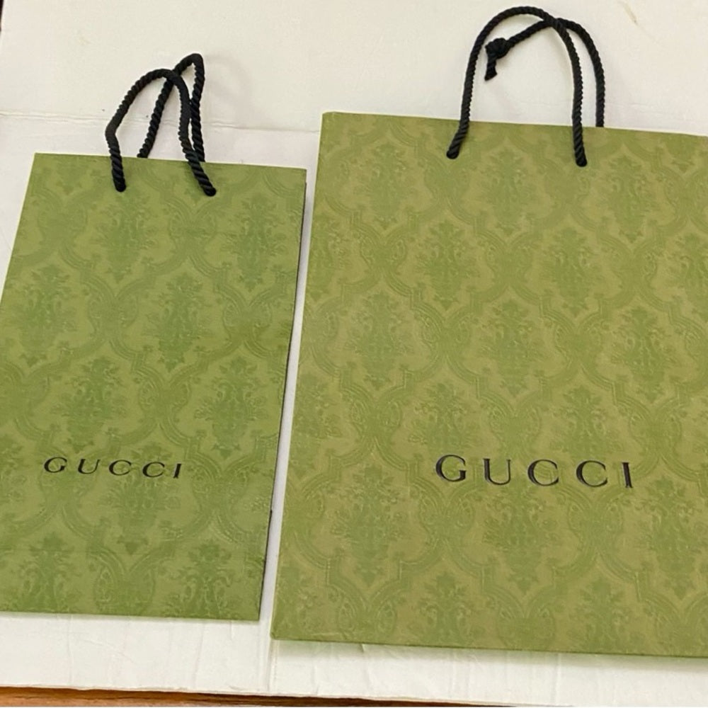 Lot of 2 Gucci Green Gift Bags