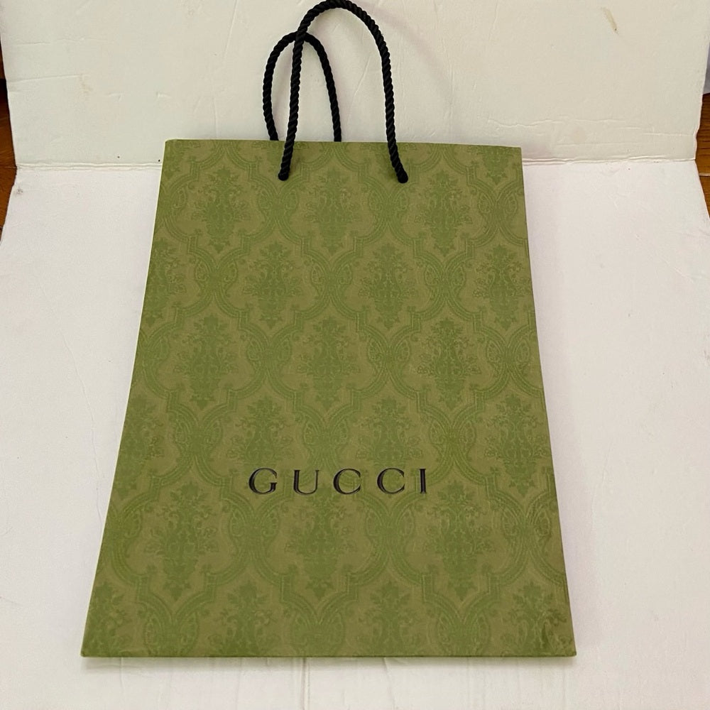 Lot of 2 Gucci Black and Green Gift Bags