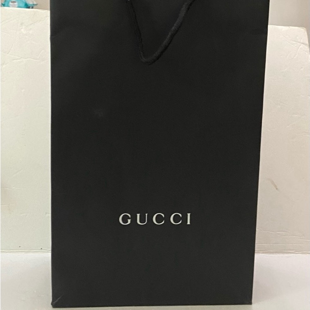 Lot of 2 Gucci Black and Green Gift Bags