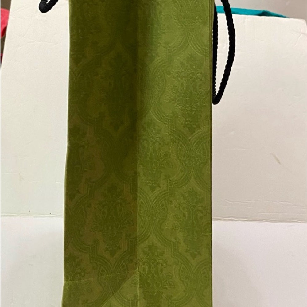 Lot of 2 Gucci Black and Green Gift Bags