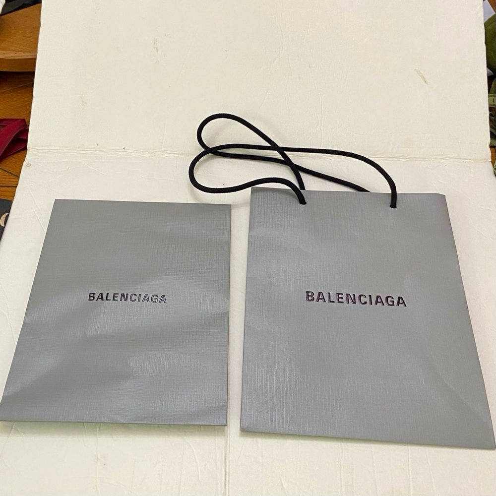 Lot of 2 Balenciaga Gray Gift Bags