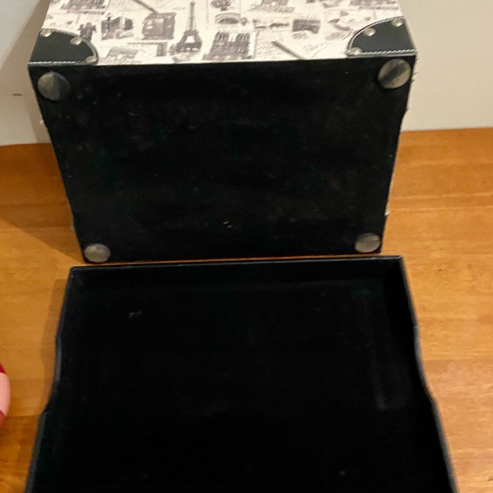 Paris and Poodle Decorative Storage or Treasure Chest 10in H x 16 L x 12in W