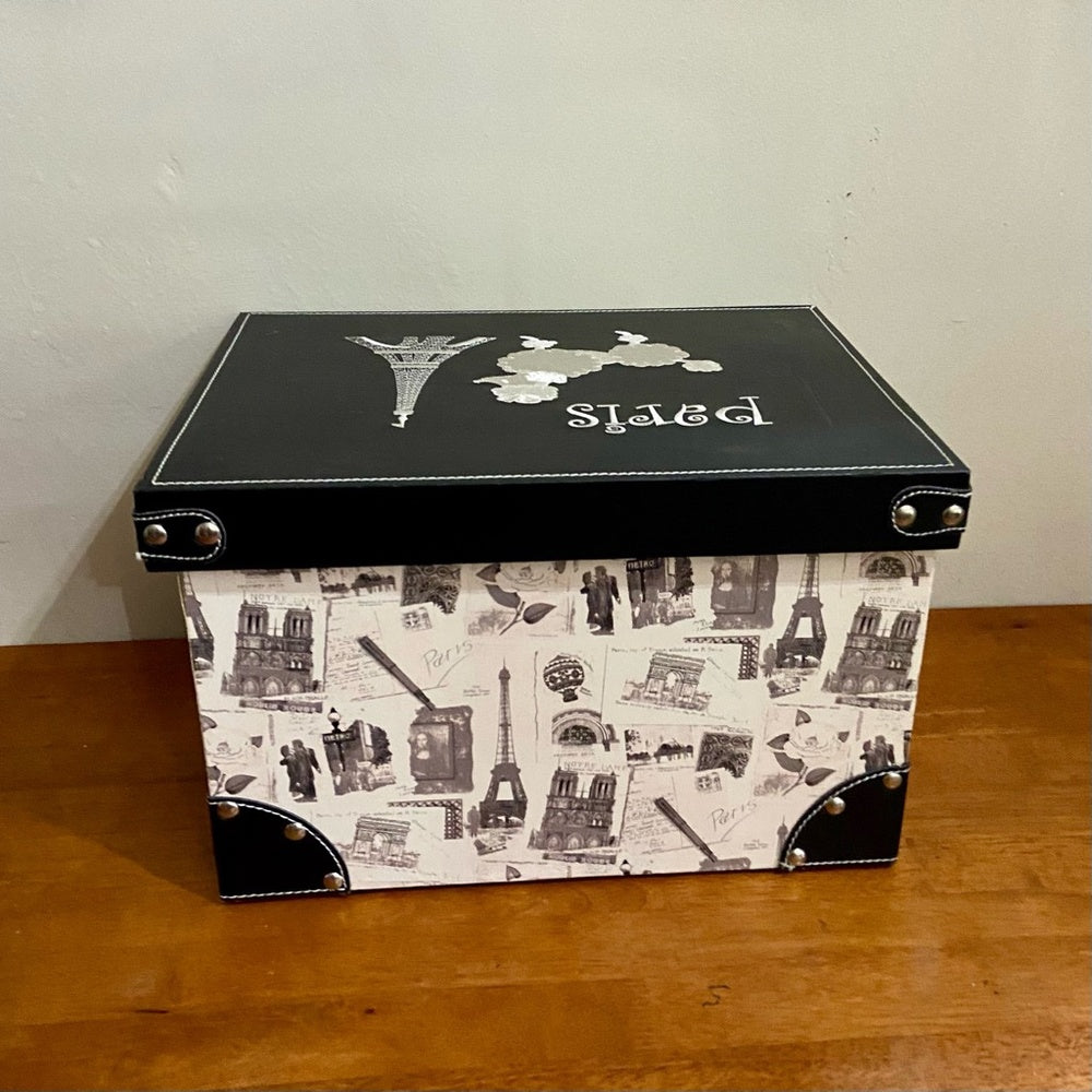 Paris and Poodle Decorative Storage or Treasure Chest 10in H x 16 L x 12in W