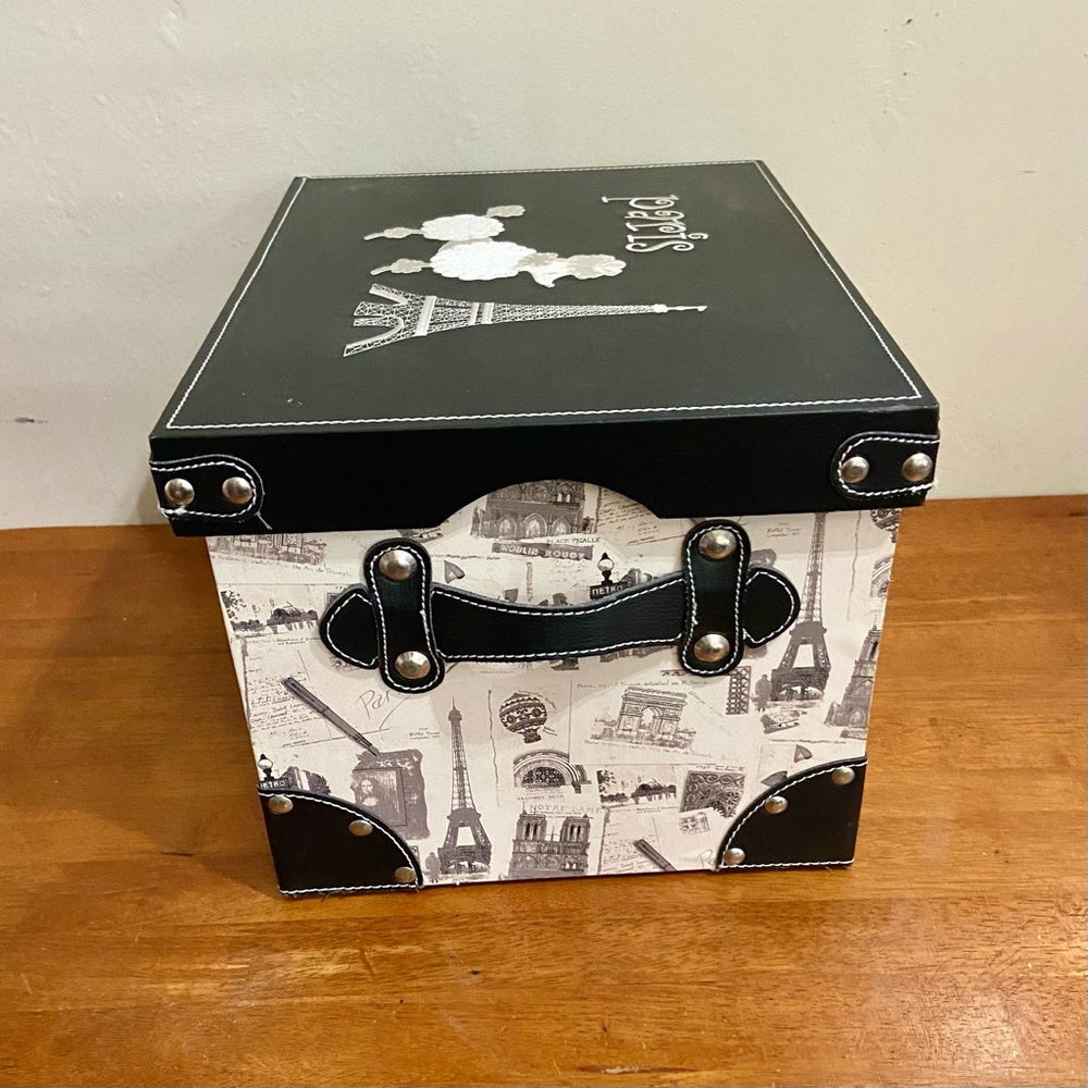 Paris and Poodle Decorative Storage or Treasure Chest 10in H x 16 L x 12in W