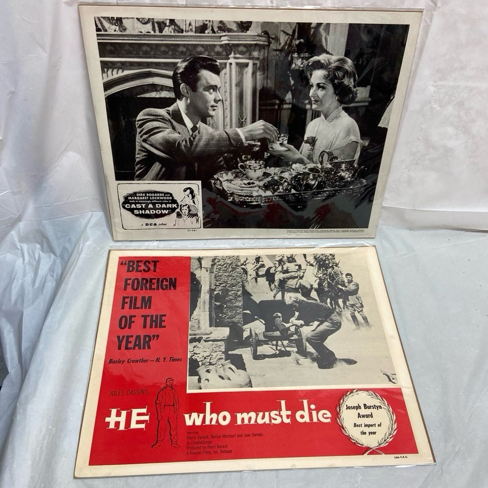 Cast a Dark Shadow (1957) and He Who Must Die (1957) Movie Posters