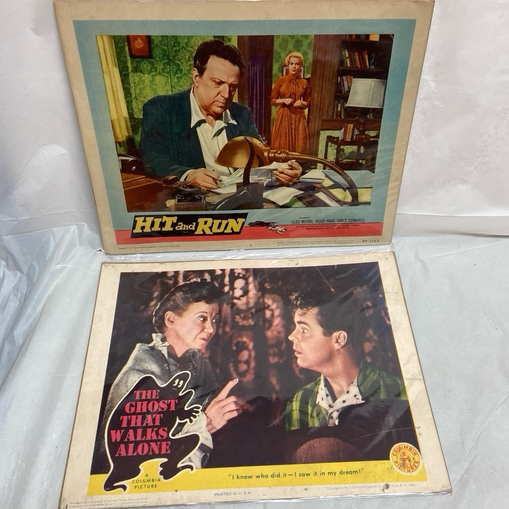 Hit and Run (1957) and The Ghost that Walks Alone (1944) Movie Posters