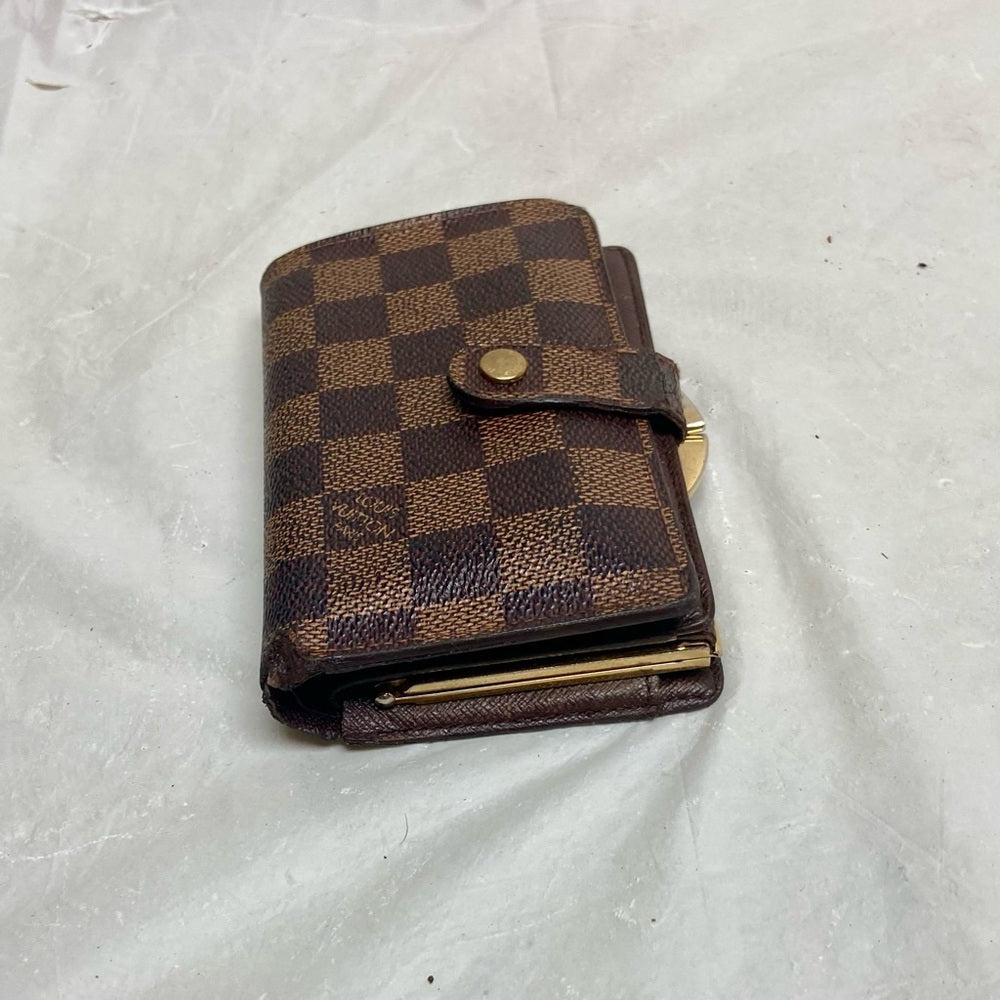 Louis Vuitton Damier Ebene Kisslock Compact Wallet 5in x 4in
