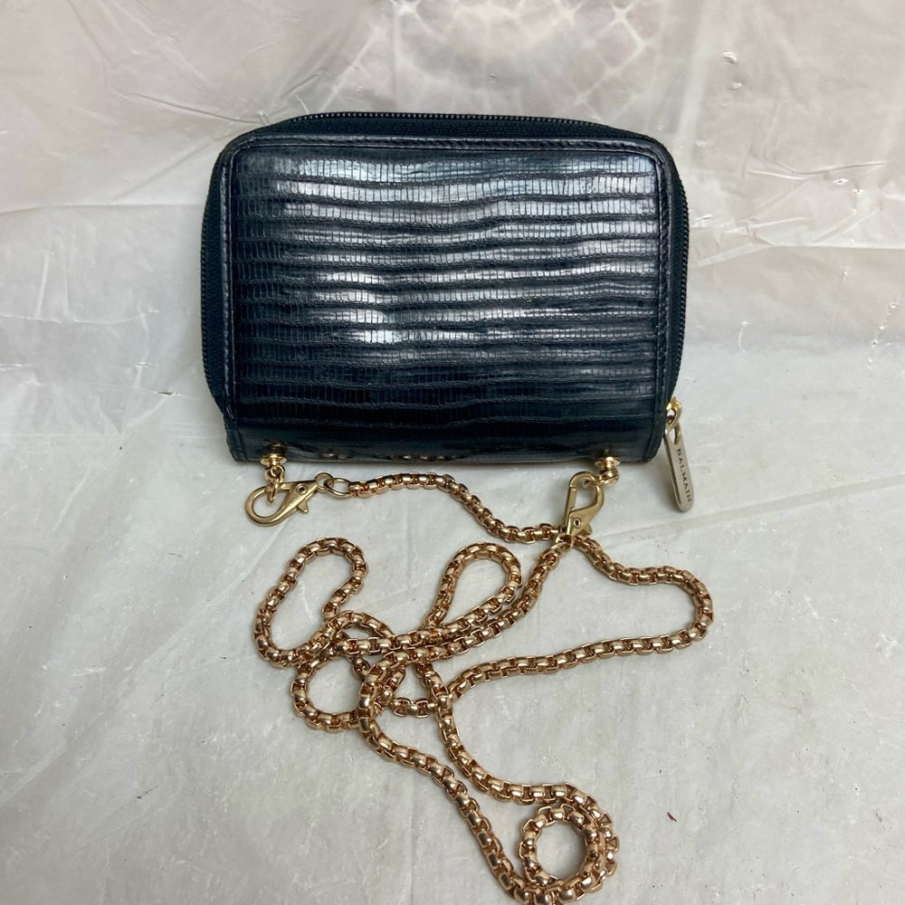 Vintage, Balmain Black Eel Leather Wallet- Crossbody