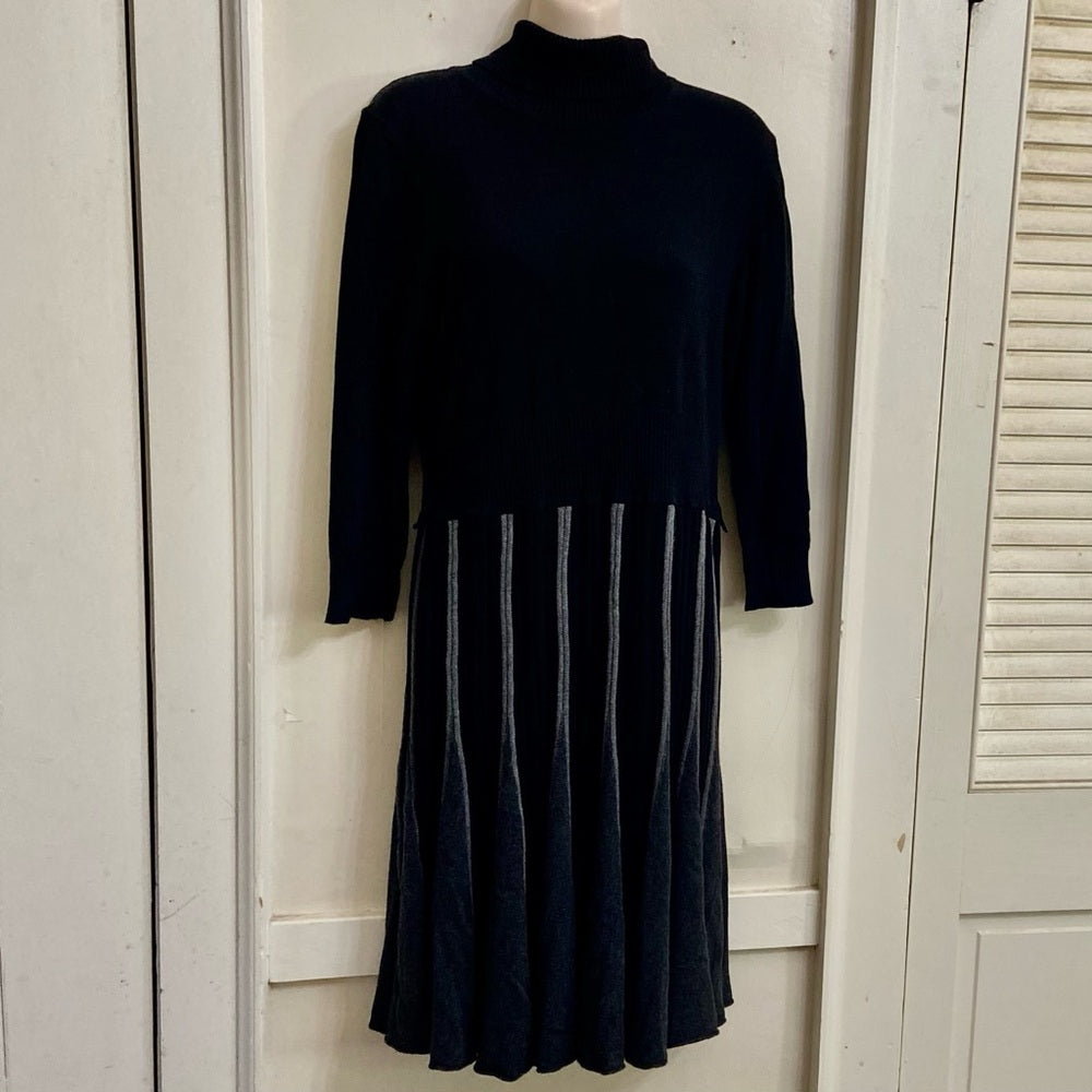 Spense Black and Gray Sweater Dress Size Small