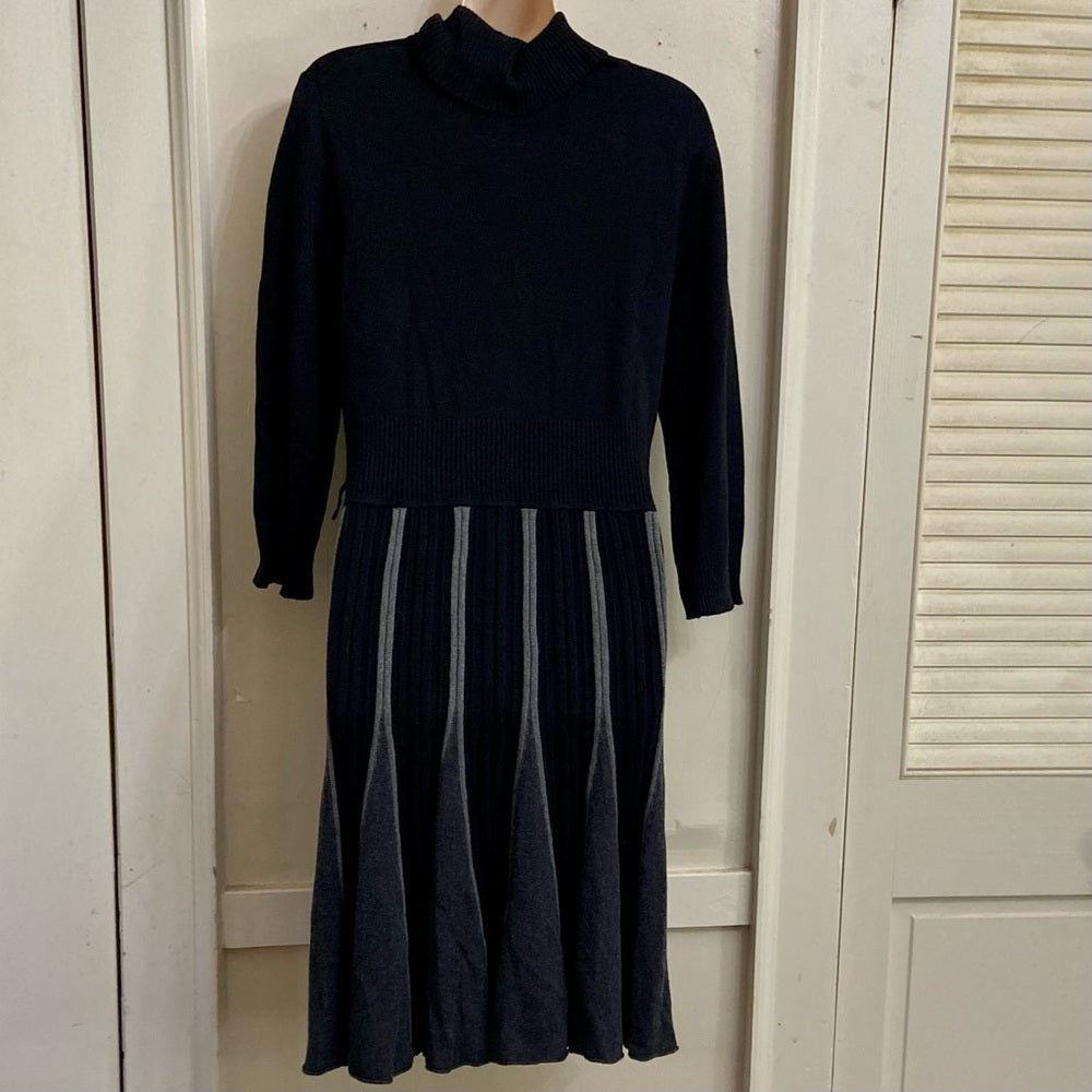 Spense Black and Gray Sweater Dress Size Small