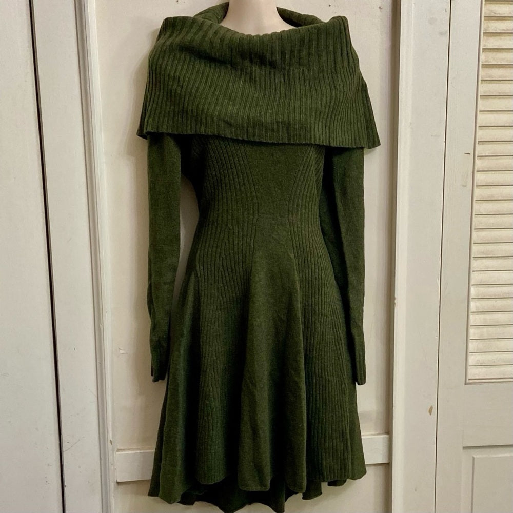 Victoria Secret Olive Green Turtle Neck Sweater Dress - Petite Small