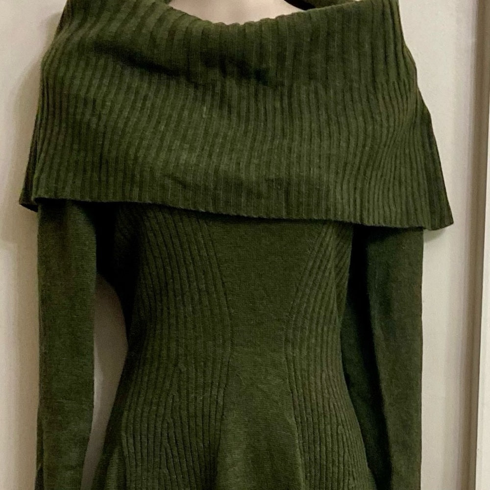 Victoria Secret Olive Green Turtle Neck Sweater Dress - Petite Small