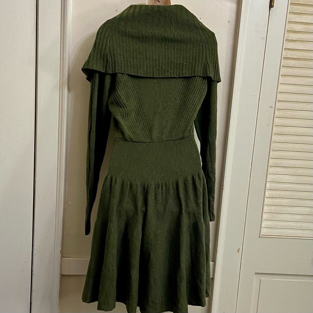 Victoria Secret Olive Green Turtle Neck Sweater Dress - Petite Small