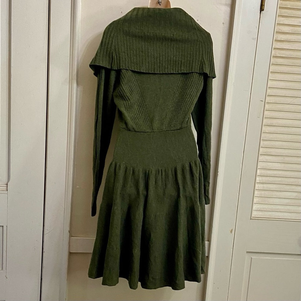 Victoria Secret Olive Green Turtle Neck Sweater Dress - Petite Small