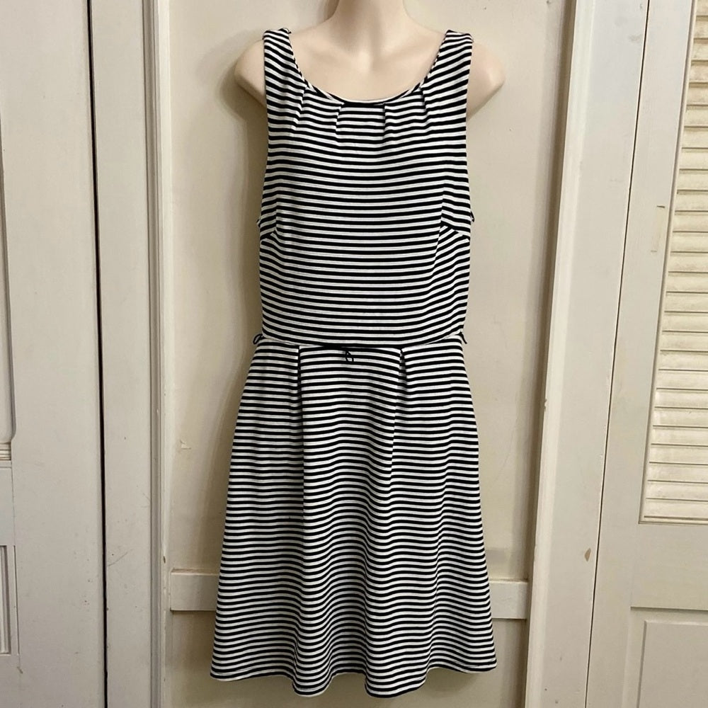 Merona Black and Whites Stripes Dress -Size M