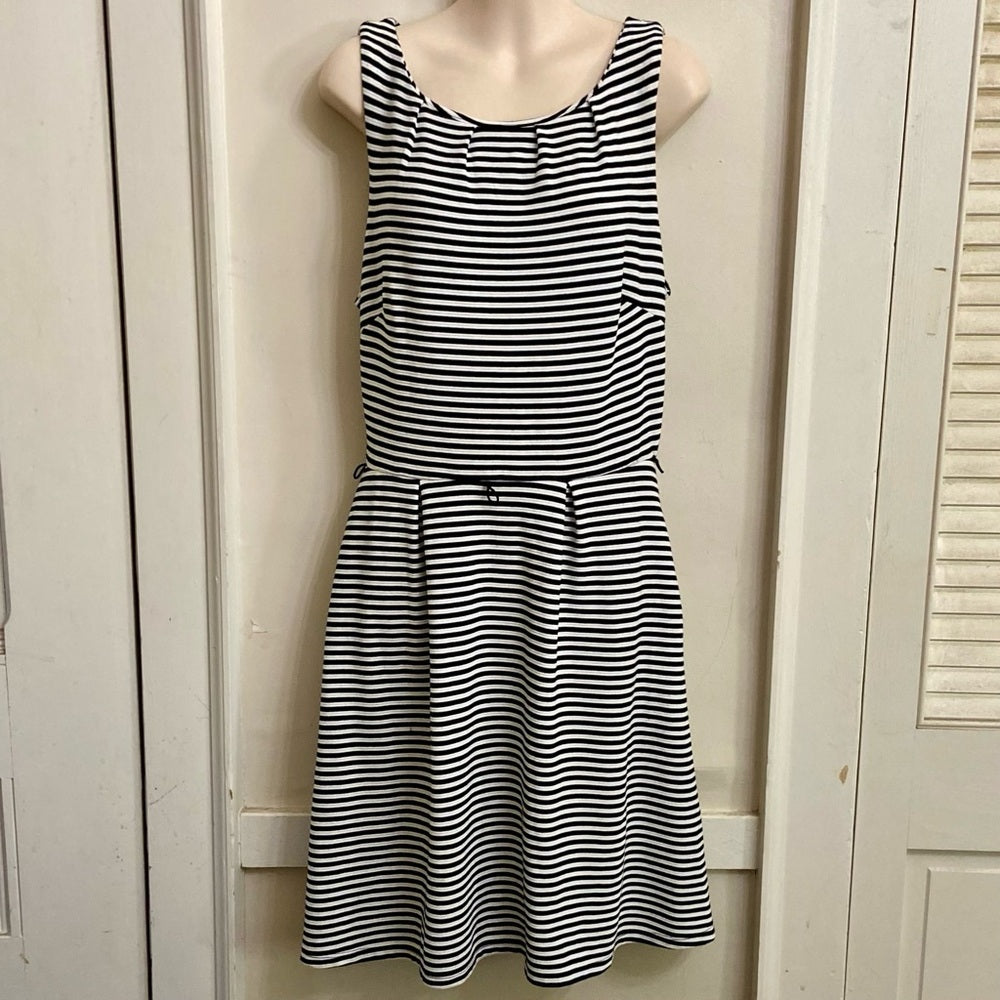 Merona Black and Whites Stripes Dress -Size M