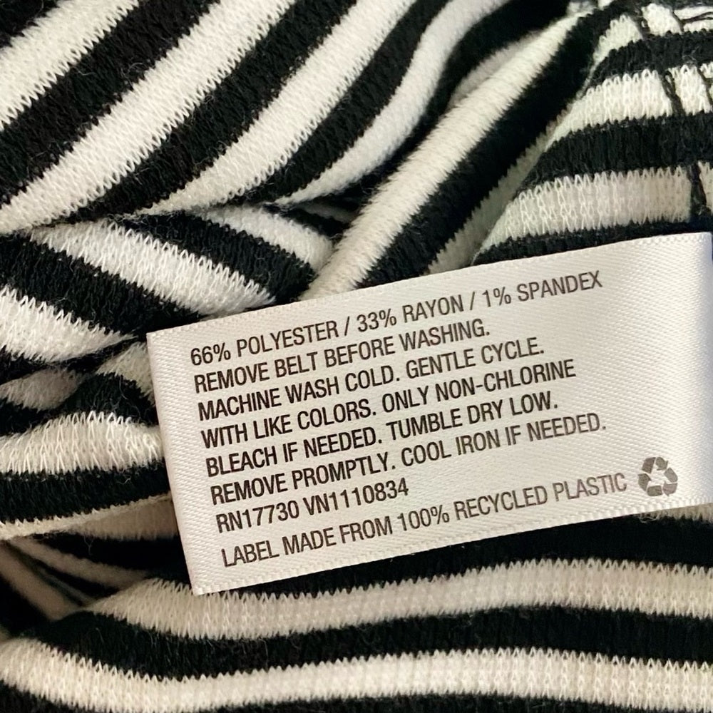 Merona Black and Whites Stripes Dress -Size M
