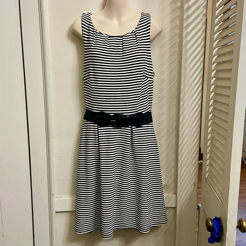 Merona Black and Whites Stripes Dress -Size M